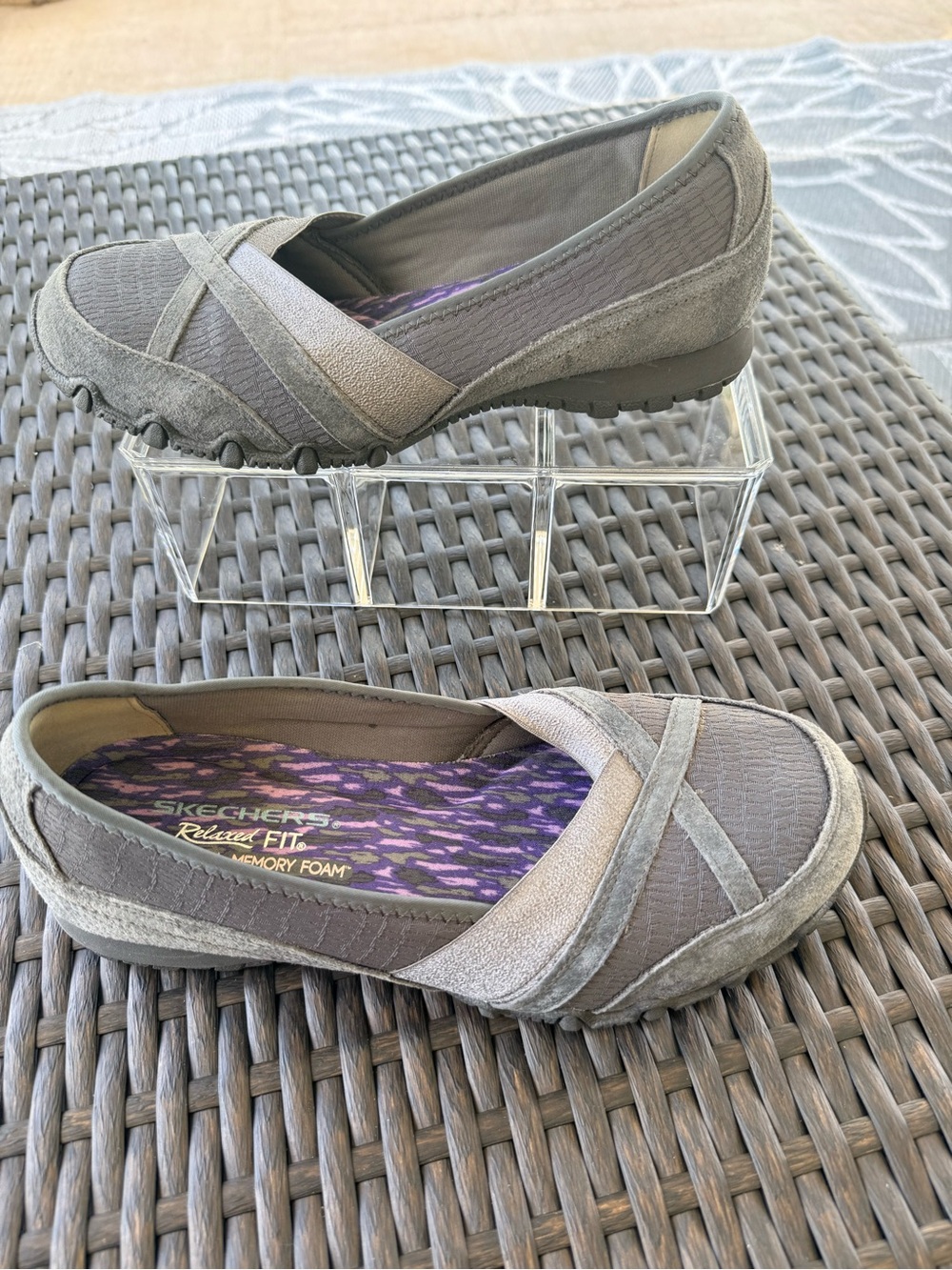 Skechers Gray Relaxed Fit Air-Cooled Memory Foam Slip On  Shoes SZ 7